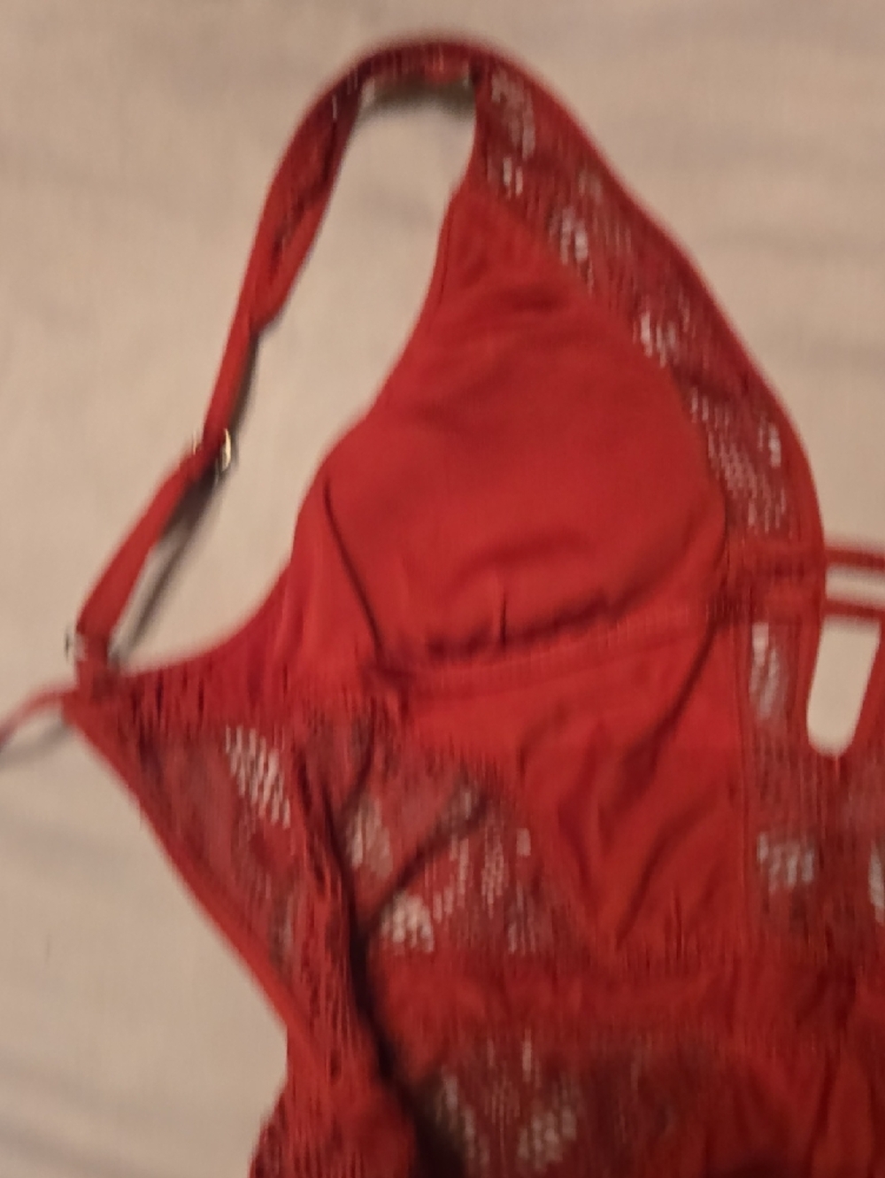 BECCA Red Lace One-Piece Swimsuit - Picture 5 of 9